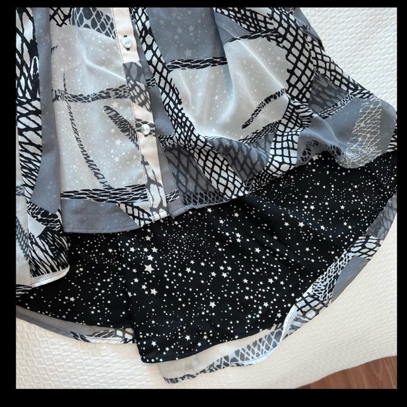 Kirna Zabete For Target Black, Grey And White Abstract Stars High-Low Dress - Picture 14 of 16